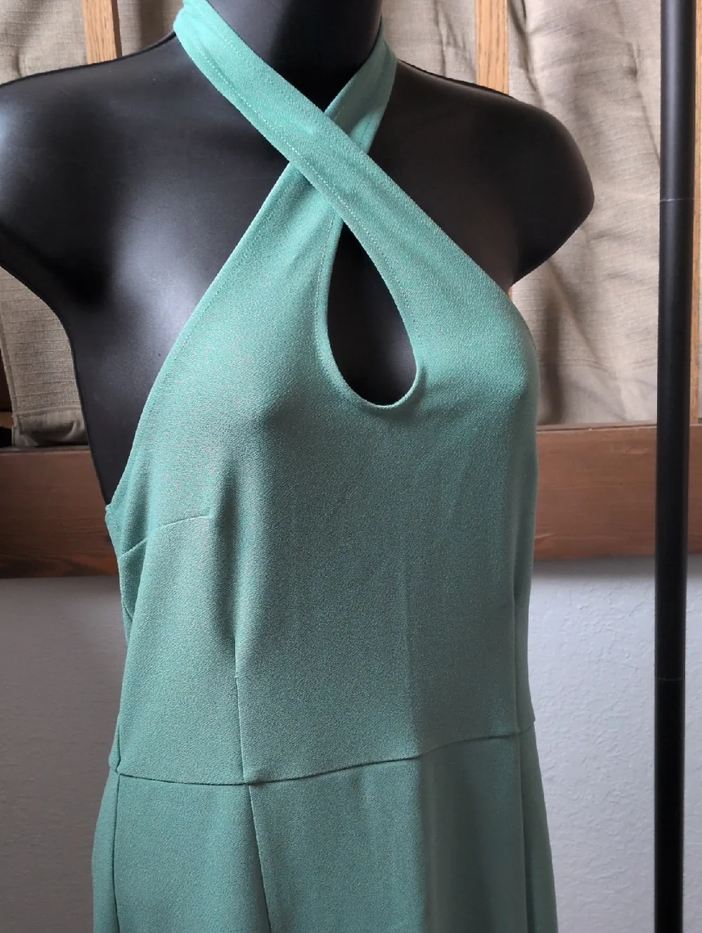 ✨ Nwt Abercrombie Sage Halter Cross Neck Maxi Dress Size M